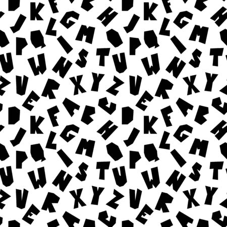 Modern creative lettering pattern. Textures made with ink. Vectorのイラスト素材