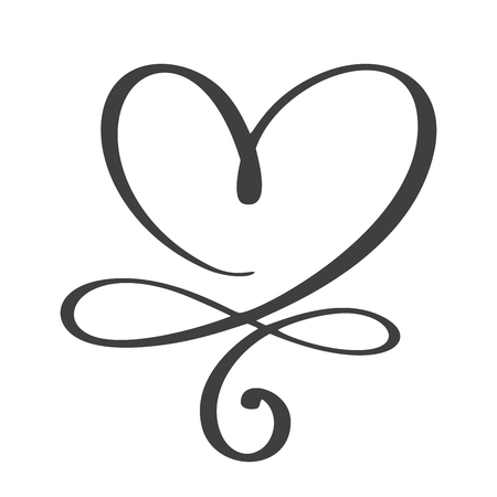Heart love sign forever. Infinity Romantic symbol linked, join, passion and wedding. Template for t shirt, card, poster. Design flat element of valentine day. Vector illustration.のイラスト素材