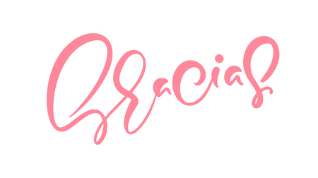 Gracias hand written lettering. Modern brush calligraphy. Thank you in spanish. Isolated on background. Vector illustration.のイラスト素材