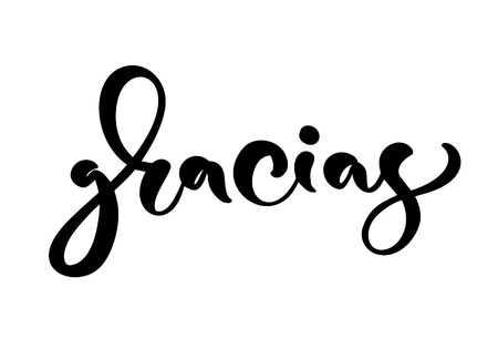 Gracias Vector text in Spanish Thank you. Lettering calligraphy vector illustration. Element for flyers, banner and posters print. Modern calligraphic.のイラスト素材