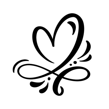 Heart love sign Vector illustration. Romantic symbol linked, join, passion and wedding. Design flat element of valentine day. Template for t-shirt, card, poster.のイラスト素材