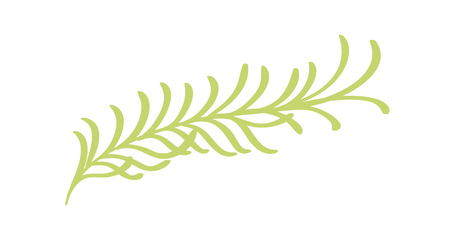 Vector flat abstract green plants flower herbs icon. Meadow garden spring easter, women day romantic holiday, wedding invitation card decoration element summer floral Illustration white backgroundのイラスト素材