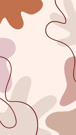 Vector abstract creative leaves background in minimal trendy style with portrait with copy space for text. Design templates for social media stories. Simple and stylishのイラスト素材