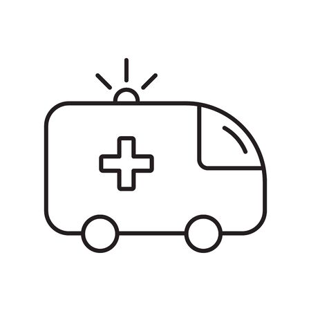 Line ambulance car icon vector sign for mobile concept and web design. medicine symbol illustrationのイラスト素材