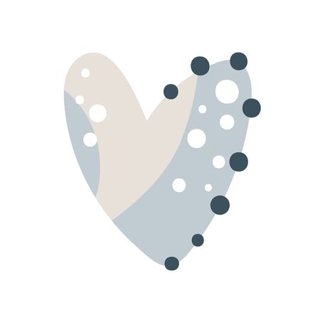 Vector Childish hand drawn heart with dots. Creative scandinavian kids element of design for fabric, wrapping, textile, wallpaper, apparel. illustrationのイラスト素材