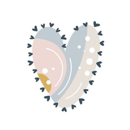 Vector Childish hand drawn heart with dots. Creative scandinavian kids element of design for fabric, wrapping, textile, wallpaper, apparel. illustrationのイラスト素材