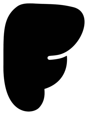 Modern letter F logo. Sweet sky english hand drawn isolated bold alphabet. Handwriting display font. Uppercase letterのイラスト素材