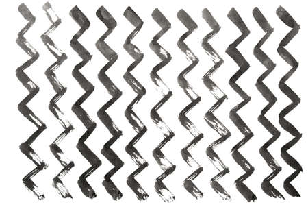 Black painted watercolor texture. Watercolor stains ink Brush. Hand drawn on white abstract background patternの写真素材