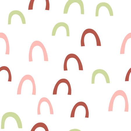 cute seamless vector pattern Scandinavian background illustration with hand made rainbow elements for design and baby and kids productsのイラスト素材