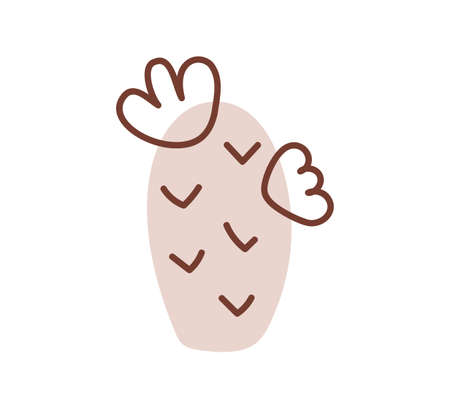 Cute hand drawn cactus in scandinavian style. Kids modern trendy vector baby illustrationのイラスト素材