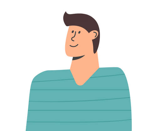 Modern vector illustration portrait one man trendy flat character style people. Female or avatar...