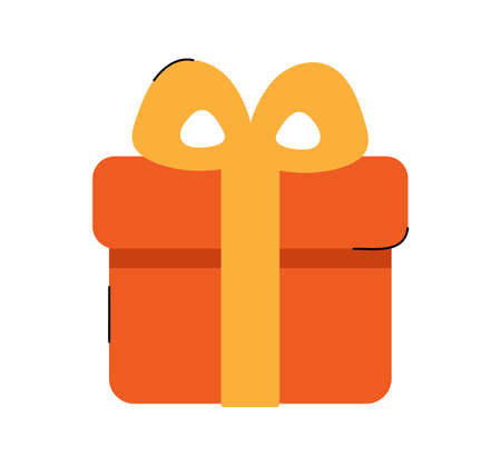 Hand drawn flat vector illustration of Marketing red gift box icon for web designのイラスト素材