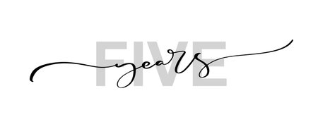 5 five years calligraphy lettering text anniversary sign symbol design. For greeting card, warrantyのイラスト素材