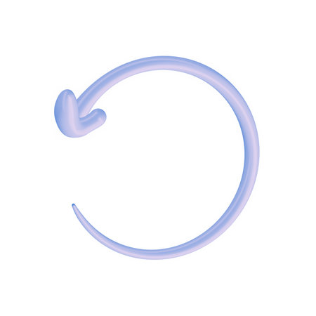 3D arrow round frame pointer icon minimalist style illustration. isolated transparent png...
