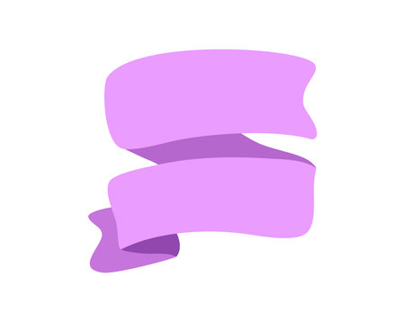 Lilac ribbon banner icon, Web design element. Hand drawn vector illustration. Place for your text for business, greeting card and holidays copy spaceのイラスト素材