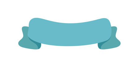 Tiffany color ribbon banner icon, Web design element. hand drawn vector illustration. Place for your text for business, greeting card and holidays copy space.のイラスト素材