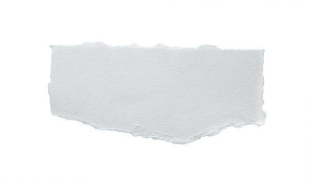 close up of a white ripped piece of paper with copy space.の写真素材