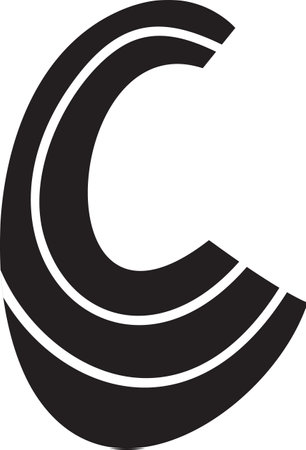 Display Christmas winter vector font letter C alphabet. Capital scandinavian letter typeface abc element for social media, web design, poster, banner, greeting cardのイラスト素材