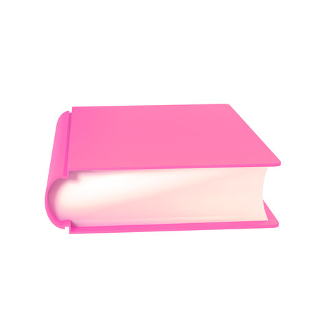 3d red cute empty notepad book stationery for school isolated background with clipping path. Simple render illustration. Design element for posters, banners, calendar, back to school conceptの写真素材