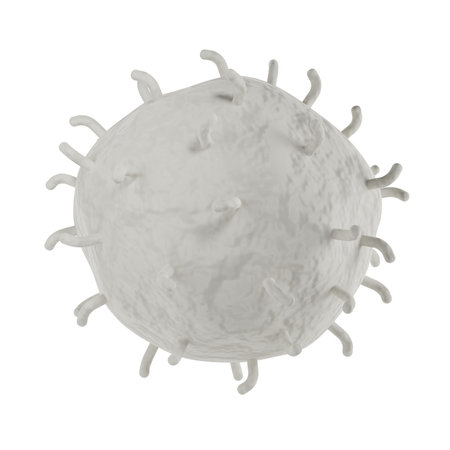 White blood cell 3d realistic icon analysis. Leukocytes medical illustration on white background...
