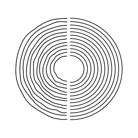 Round aesthetic hand drawn Contemporary printable pattern with abstract Minimal elegant line brush stroke trandy. Boho background in minimalist mid century style vectorのイラスト素材