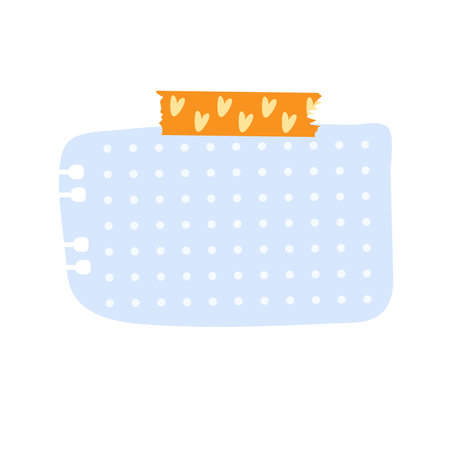 blue note paper post with heart type. Love romantic sticker on wall. Valentine greeting card, design Notepad Vector illustration.のイラスト素材