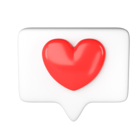 3D social media online platform concept icon, online social communication on application. white frame with heart and love emoji. For Valentine day, Mother day, Women day, wedding, sticker, greeting card. February 14.の写真素材