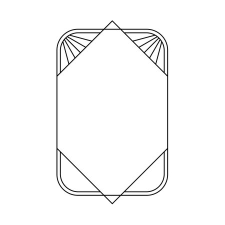 Trendy christmas winter linear frame with rays. Modern minimalist aesthetic line element, geometric forms. Vector sparkle for social media or poster design, simple decorative boho style.のイラスト素材