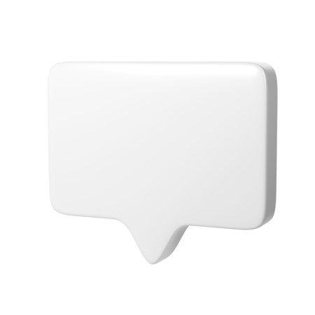 3D White text bubble frame. Social media online platform concept icon, communication on application. For Valentine, web design, wedding, sticker, greeting cardの写真素材