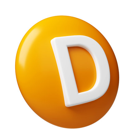3D vitamin D capsule orange golden pharmacy icon. Beauty nutrition skincare pills. Minerals complex for product design. Medical and scientific concepts. Isolated white backgroundの写真素材