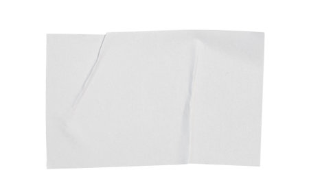 White empty paper sticker mockup sheet with curled corner, transparent background offering clean design space for creative contentの写真素材