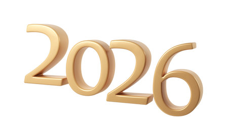 Happy New Year 2026. 3d number design for poster, banner, greeting celebration