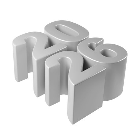 number 2026 3d in modern metallic style, symbolizing future planning and new beginnings against a...