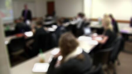 Group of blurry people at business training course.の写真素材