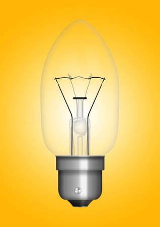 pendant lamp with light bulb isolated on colored background. 3d rendering illustration, fit for your design element.の写真素材