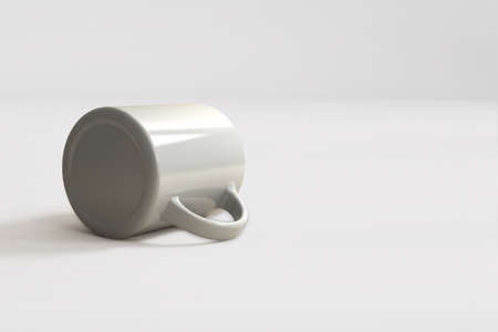 3d render of white mug isolated on white background. fit for your design element.