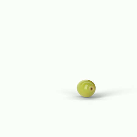 Realistic green olives on a branch isolated white background. 3d illustration, fit for your design project.の写真素材