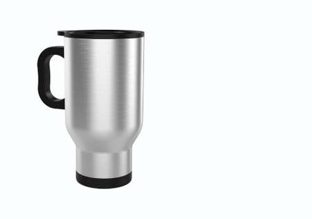 3d rendering Stainless Steel Travel Mug for coffee or tea isolated on white background. suitable for your mock up element project.の写真素材
