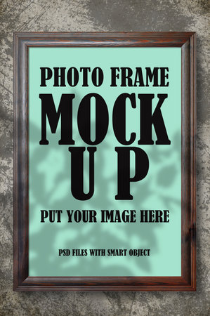 Minimalist simply photo frame mockup with shadow