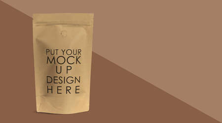 Elegant doypack coffee vacuum zipper mockup for branding.