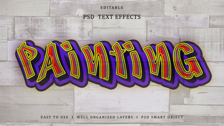 Colored painting text effects.