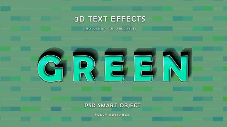 Green smooth 3D text effect design template.