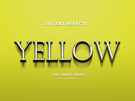 Yellow 3D text effect design template.