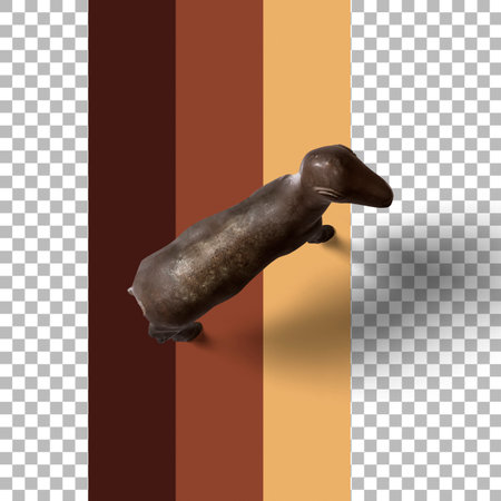 Vintage grunge brass deer sculpture isolatedの写真素材