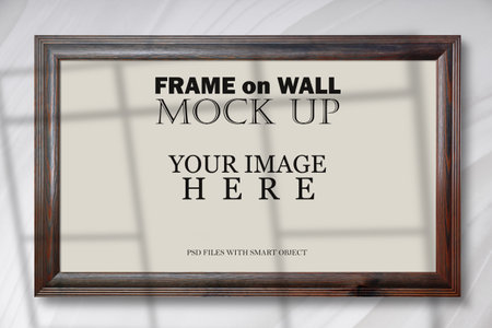 Simple concept of photo frame with leaf shadow for ornament