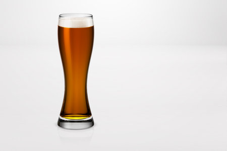 3D rendering of a glass of light beer isolated on white background. suitable for your design project.の写真素材