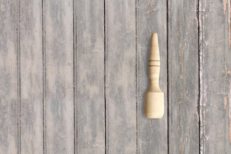 Top up view mortar on dark wooden vintage table. Added copy space for text.の写真素材