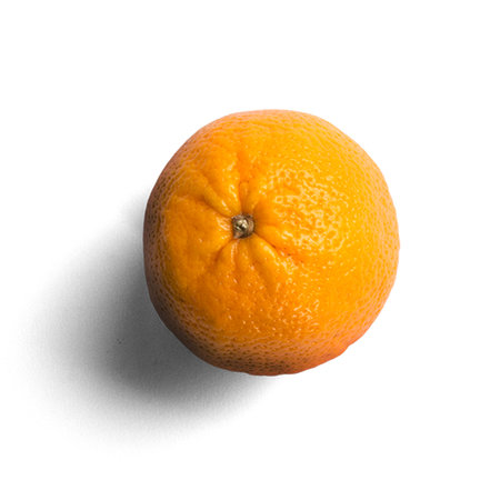Fresh juicy orange isolated on the white backgroundの写真素材