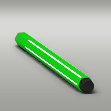 Green pen for writer isolated on grey background.の写真素材