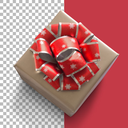 Top up view christmas box isolatedの写真素材
